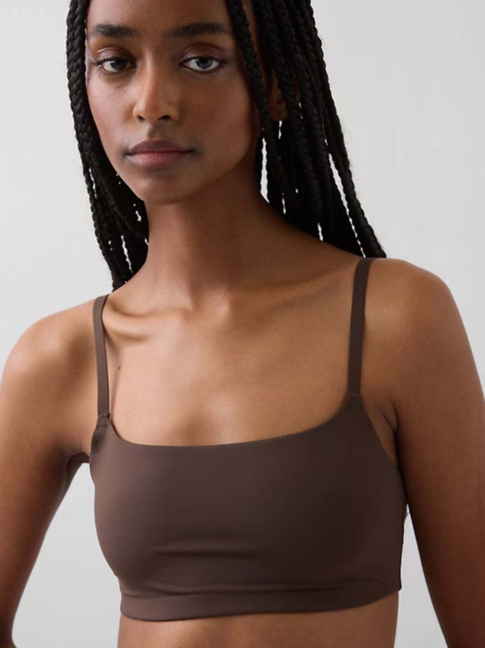 NEW Gap Body Women's SecondSkin Stretch Bralette Small Lightweight Cacao Brown